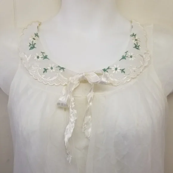 Peignoir M Nightgown Robe Set Negligee Sheer‎ Chiffon Lingerie Fairie Princess - Picture 10 of 12